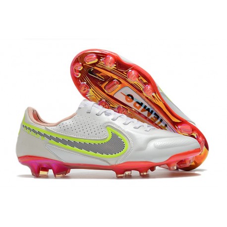 Buty Pilkarskie Nike Tiempo Legend IX Elite FG Biały Czerwony Różowy