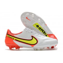 Buty Pilkarskie Nike Tiempo Legend IX Elite FG Biały Volt Czerwony