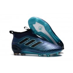 Korki Piłkarskie Adidas ACE 17+ PureControl FG - Meskie Czarny Niebieski
