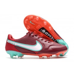 Buty Pilkarskie Nike Tiempo Legend IX Elite FG Czerwony Biały Niebieski