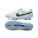 Buty Pilkarskie Nike Tiempo Legend IX Elite FG Biały Niebieski