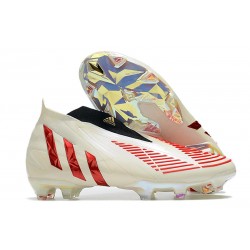 Korki Piłkarskie adidas Predator Edge+ FG Biały Czerwony Złoto