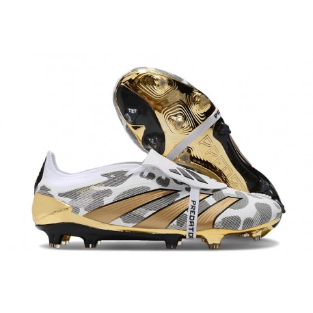 adidas Predator Fold-over Tongue Elite FG Złoto Biały Szary