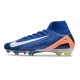 Buty piłkarskie Nike Mercurial Superfly X Elite FG Niebieski Biały Pomarańczowy