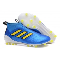 Najnowsze Buty piłkarskie Adidas ACE 17+ PureControl FG Niebieski Żółty Biały