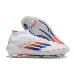 Korki Pilkarskie Adidas F50 Elite Mid FG Biały Czerwony Niebieski