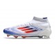 Korki Pilkarskie Adidas F50 Elite Mid FG Biały Czerwony Niebieski