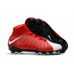 Najnowsze Korki Piłkarskie Nike Hypervenom Phantom 3 DF FG Total Crimson Biały Czarny