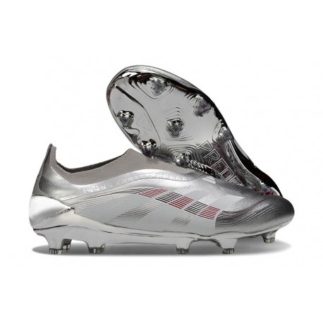 Buty adidas Predator Elite Laceless FG Srebro Szary