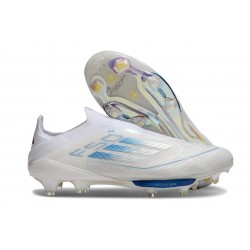 Korki Piłkarskie adidas F50+ LL FG Biały Srebro Niebieski