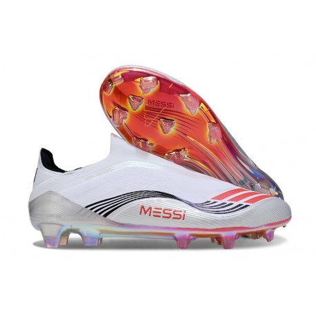 Adidas F50 Elite Laceless FG X Messi Biały Srebro Czerwony