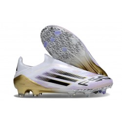 Adidas F50 Elite Laceless FG Vit Svart Guld