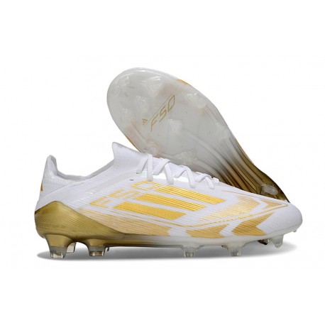 Buty piłkarskie korki męskie adidas F50 Elite FG Biały Złoto