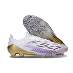 Buty piłkarskie korki męskie adidas F50 Elite FG Biały Fioletowy Czarny