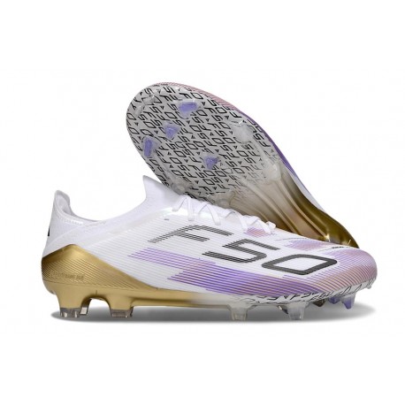 Buty piłkarskie korki męskie adidas F50 Elite FG Biały Fioletowy Czarny