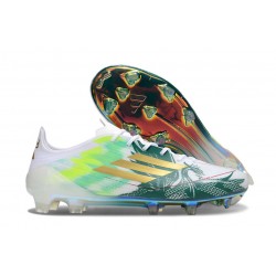 Buty piłkarskie korki męskie adidas F50 Elite FG Biały Zielony Złoty