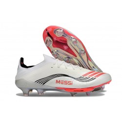 Korki Piłkarskie adidas F50+ FG X Messi Biały Srebro Czerwony