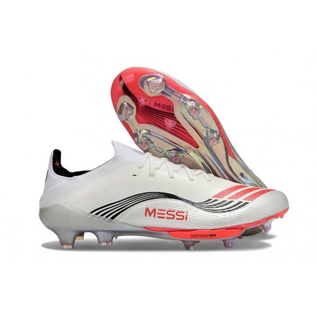 Korki Piłkarskie adidas F50+ FG X Messi Biały Srebro Czerwony