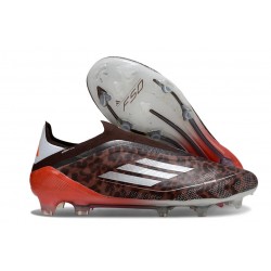 Buty Piłkarskie Adidas F50 Elite LL FG Brązowy Srebro Czerwony