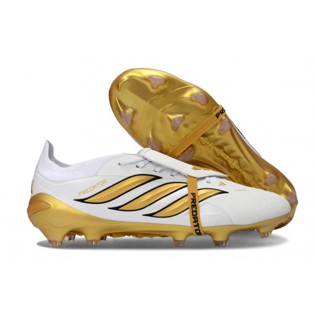 Adidas Predator 26 Tongue Elite FG Biały Złoto