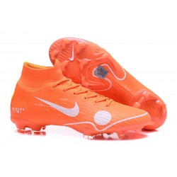 Tanie buty piłkarskie Nike Mercurial Superfly VI 360 Elite FG Off-White For Nike Pomarańczowy Biały Niebieski Żółty