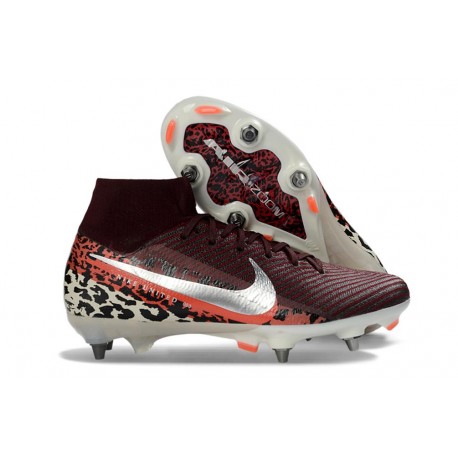 Nike Mercurial Superfly X Elite SG-Pro Burgund Srebrny metaliczny