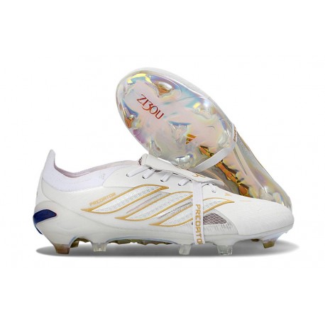 Adidas Predator 26 Tongue Elite FG Biały Złoty