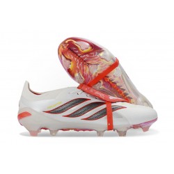 Adidas Predator 26 Tongue Elite FG Biały Czerwony Czarny