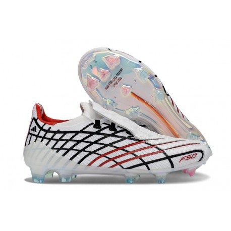 Korki adidas F50 Elite FG Biały Czerwony Niebieski