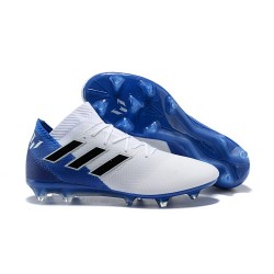 Buty piłkarskie Meskie Adidas Nemeziz Messi 18.1 FG Biały Niebiesko