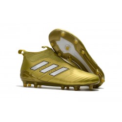 Najnowsze Buty piłkarskie Adidas ACE 17+ PureControl FG Złoty Biały