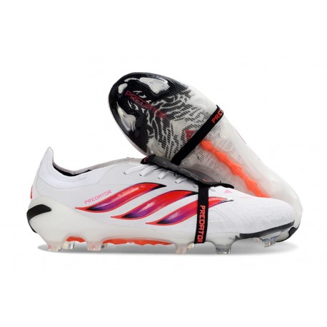 Adidas Predator 26 Tongue Elite FG Biały Czerwony Czarny