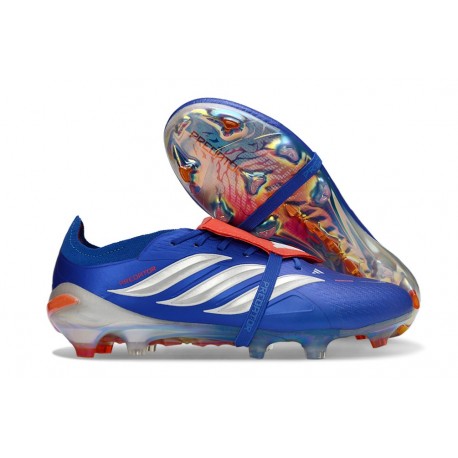 Adidas Predator Foldover Tongue Elite FG Niebieski Srebro Czerwony