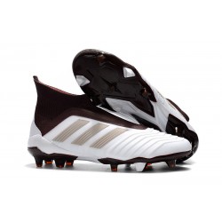 Buty piłkarskie Meskie - Adidas Predator 18+ FG Biały Brązowy