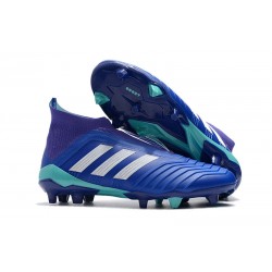 Buty piłkarskie Meskie - Adidas Predator 18+ FG Niebiesko Biały
