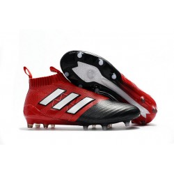Korki Piłkarskie Adidas ACE 17+ PureControl FG - Meskie Biały Czerwony Rdzeń Czarny