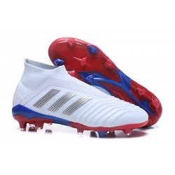 Buty piłkarskie Meskie - Adidas Predator 18+ FG Srebrny Czerwony Niebieski