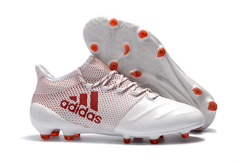 Korki Pi karskie Meskie Buty adidas X 17.1 FG Bialy Koralowy Czarny