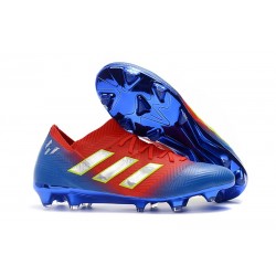 Buty piłkarskie Meskie Adidas Nemeziz Messi 18.1 FG Czerwony Niebieski Srebrny
