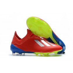 Meskie Buty piłkarskie Adidas X 18.1 FG Czerwony Srebro