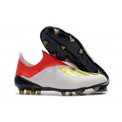 Profesjonalne Buty piłkarskie Adidas X 18+ FG Czerwone Białe Złoto