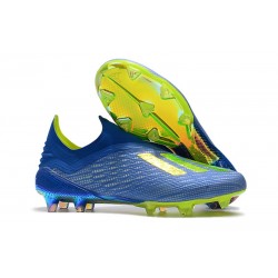 Meskie Buty piłkarskie adidas X 18+ FG Piłka Nożna Niebieski Słoneczny Żółty Rdzeń Czarny