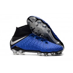Buty piłkarskie Nike Hypervenom Phantom 3 DF FG Niebieskie Czarne Srebrne