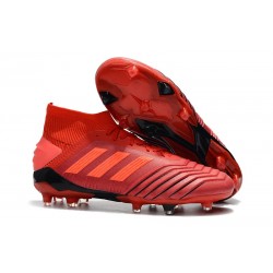 Buty piłkarskie adidas Predator 19.1 FG - Meskie - Aktywny Czerwony Solar Czerwony Czarny