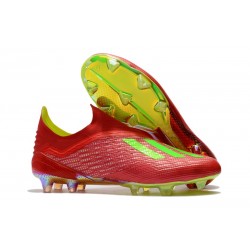 Meskie Buty piłkarskie adidas X 18+ FG Czerwony Zielony