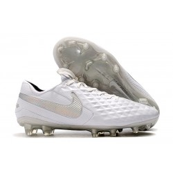 Buty Piłkarskie Tiempo Legend 8 Elite FG Biały Srebro Szary