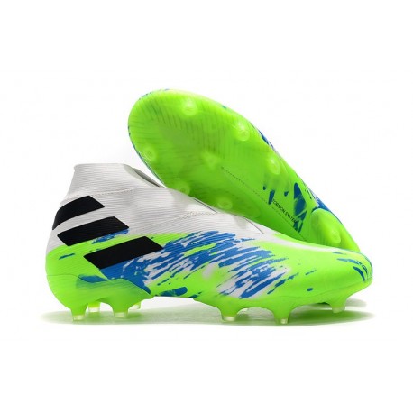 Adidas Buty Piłkarskie Nemeziz 19+ FG - Biały Zielony Niebieski