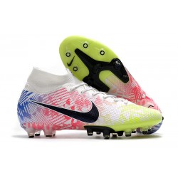 Neymar Nike Mercurial Superfly 7 Elite AG Biały Czarny Niebieski Żółty