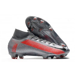 Nike Korki Mercurial Superfly VII Elite DF FG Szary Czarny Czerwony 