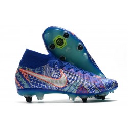 Nike Mercurial Superfly VII Elite SG-PRO Sancho Niebieski Biały Zielony Czarny